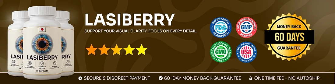 Lasiberry banner with quality badges and a 60-day guarantee